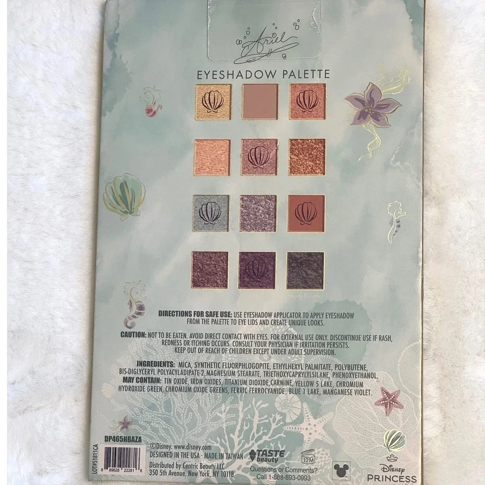 New Disney Princess Ariel Little Mermaid Eyeshadow Palette with mirror